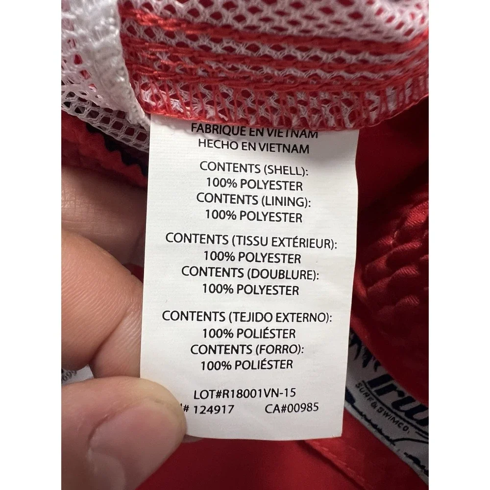 Trunks Surf & Swim Co. Swim Trunks Men Sz Large Red Coral Lined Swim Shorts-New